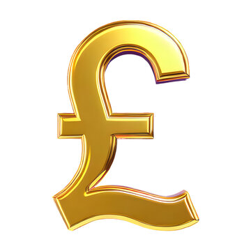 Pounds symbol 3d isolated on transparent background