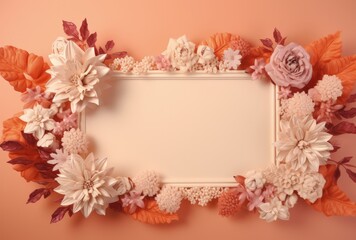 Picture Frame Adorned With Flowers and Leaves