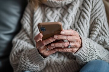 Woman on Couch Using Cell Phone