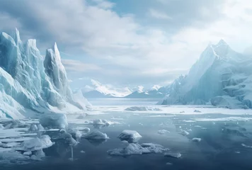  Icebergs Floating on Water © Ilugram