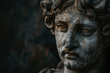Fototapeta na wymiar Close-Up of Mans Face Statue
