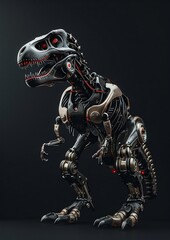 Mechanical Tyrannosaurus Rex in Dynamic Poses. Generative ai