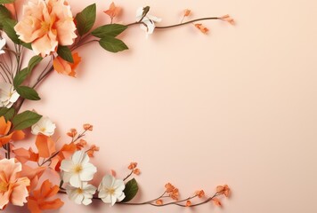 Flower Arrangement on Pink Background