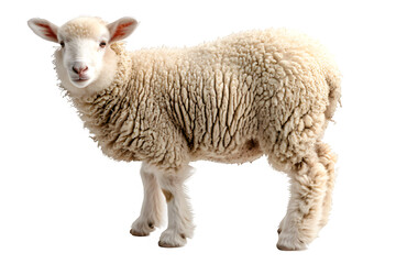 Fototapeta premium side view of sheep isolated on transparent background ,generative ai