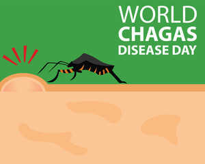 illustration vector graphic of Insects bite human skin, perfect for international day, world chagas disease day, celebrate, greeting card, etc.