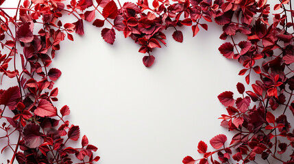 Love themed Border with Hearts for Valentine's Day Isolated on White