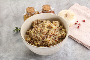 Vegan cuisine - boiled quinoa cereal