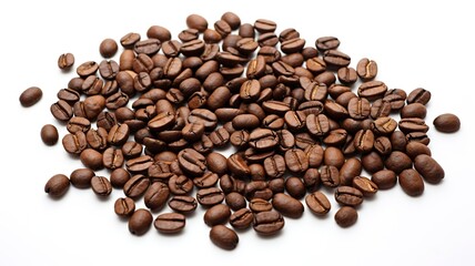 Coffee beans isolated on white background.