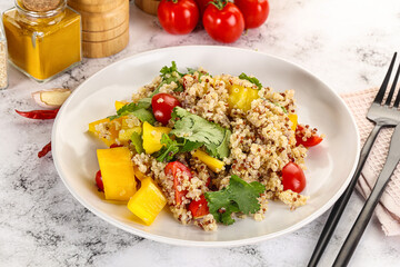 Dietary vegetarian quinoa with vegetables