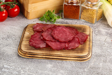 Smoked beef meat - Pastrami slices