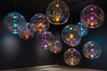 bubbles on black background