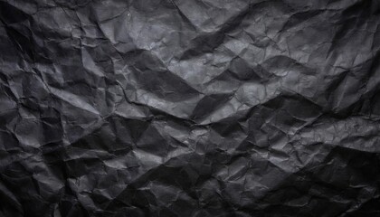 Texture of Crumpled Black Paper