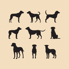 Bella dog set Clipart silhouette