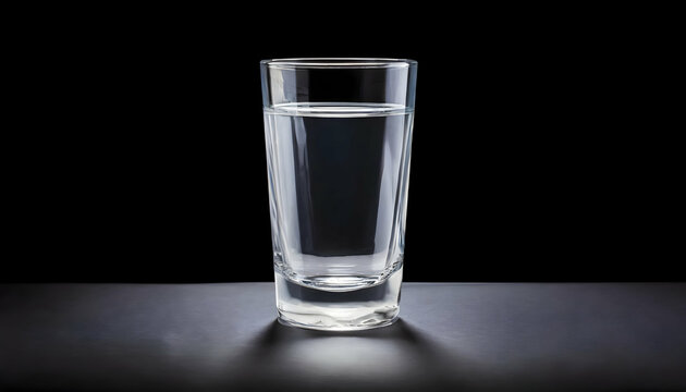 Water glass with black transparent background 