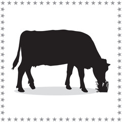 Cow Silhouette, cute Cow Vector Silhouette, Cute Cow cartoon Silhouette, Cow vector Silhouette, Cow icon Silhouette, Cow vector																									