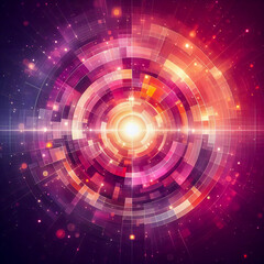 abstract background with glowing circles - obrazy, fototapety, plakaty