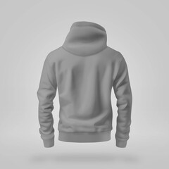 Hoodie back view on white background
