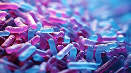 Antimicrobial resistance concept  bacteria illustration with antibiotic resistance traits