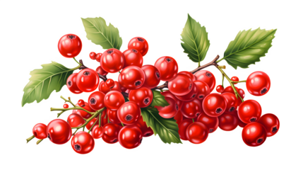 Holly berries, PNG, Transparent, No background, Winter, Festive, Christmas, Holly plant, Red berries, Evergreen, Symbolic, Traditional, Yuletide, Seasonal
