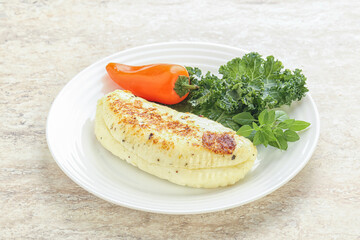 Roasted traditional cheese haloumi