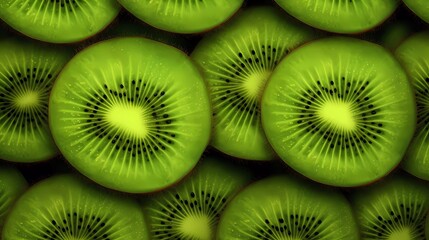 Green kiwi fruit decorative background. generative ai