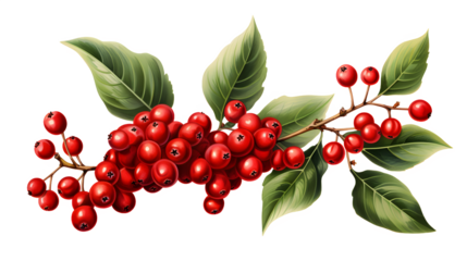 Holly berries, PNG, Transparent, No background, Winter, Festive, Christmas, Holly plant, Red berries, Evergreen, Symbolic, Traditional, Yuletide, Seasonal
