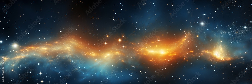 Poster digital space background with dynamic particles for big data visualization in scientific theme.