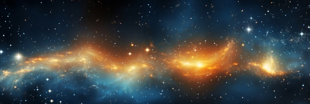 Digital space background with dynamic particles for big data visualization in scientific theme. - Powered by Adobe