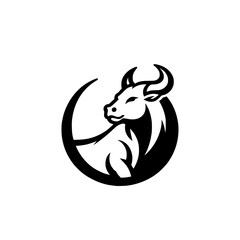 Dynamic Vector Logo Featuring a Charging Bull. Powerful Symbol of Strength and Resilience for Corporate Branding, Financial Services, and Marketing. Striking and Versatile logo on a white Background.