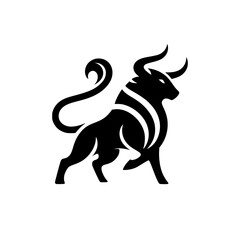 Dynamic Vector Logo Featuring a Charging Bull. Powerful Symbol of Strength and Resilience for Corporate Branding, Financial Services, and Marketing. Striking and Versatile logo on a white Background. © Rifqi Chandra