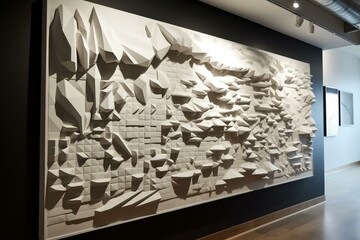 Contemporary 3D wall art. Generative AI