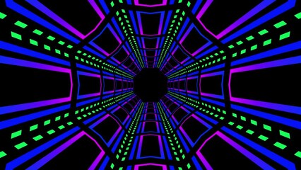 Captivating VJ loop with dynamic and trippy neon hypnotic seamless patterns. Animation background.	
