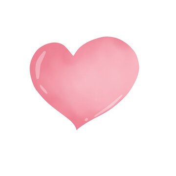 pink heart isolated on white,Valentine's Day, cute love