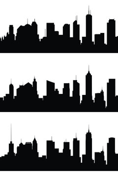 Vector silhouette new york city background 