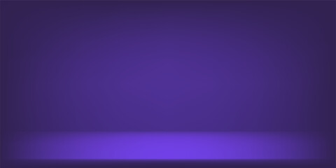 Violet studio background with direct lighting. Abstract backgrounds violet gradient. Space for selling products on the website. Vector illustration.