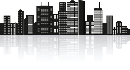 Vector silhouette cityscape skyline design