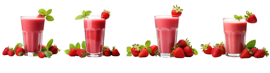 Strawberry juice isolated on transparent background png