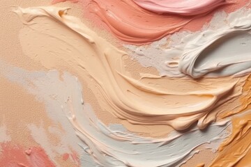 Cosmetic smears of creamy texture in a pastel beige.