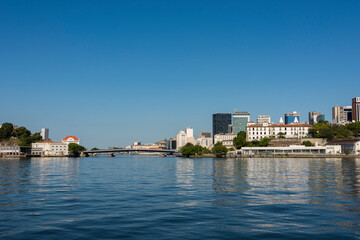 Rio de janeiro, Brazil. Naval Arsenal Bridge over the sea of Guanabara Bay. The bridge connects downtown with Snakes Island and Fiscal Island.