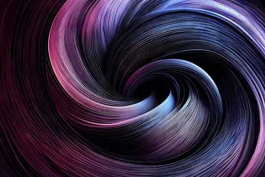 The illustration of an image of a purple-blue swirl on a black background.