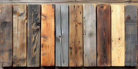 Assorted wooden planks texture background for designers and craftsmen