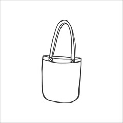 Doodle of own shopping bag. Hand drawn illustration