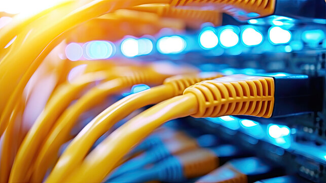 Web banner of yellow data cables