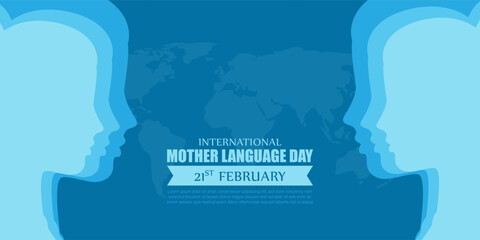 Vector illustration of International Mother Language Day social media feed template