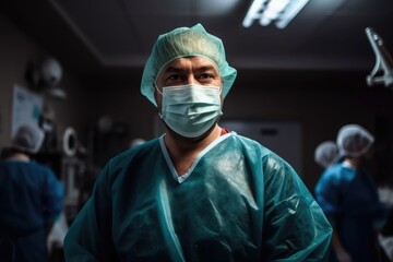 Fototapeta na wymiar portrait of a surgeon standing in the surgical operation room