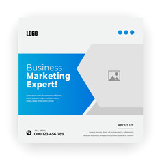 Business marketing web banner, and square cover template or social media post for business creative design
