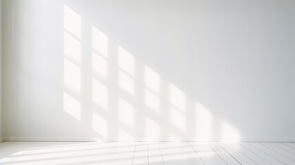 A Window shadow on wall , Minimalistic style, Summer season. - obrazy, fototapety, plakaty