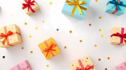 Gift box background with copy space for Christmas gifts, holidays or birthdays