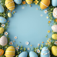 Easter holiday frame background with copy space