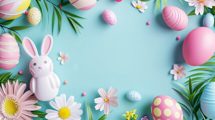 Easter holiday frame background with copy space
